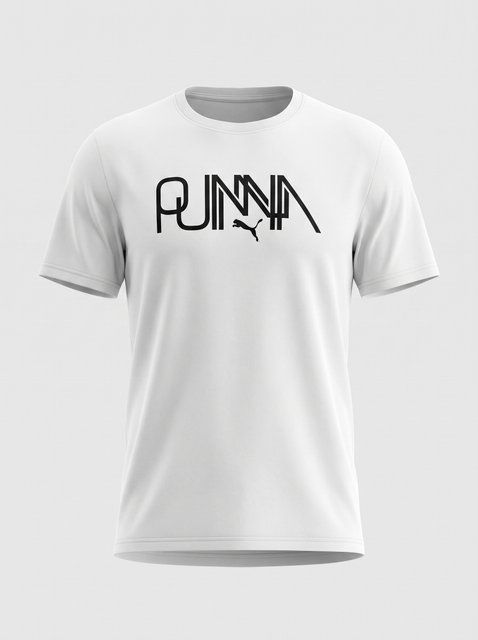 Біла чоловіча бавовняна футболка Puma літня з вишитим логотипом та округлим вирізом для спорту та міського життя 400 фото