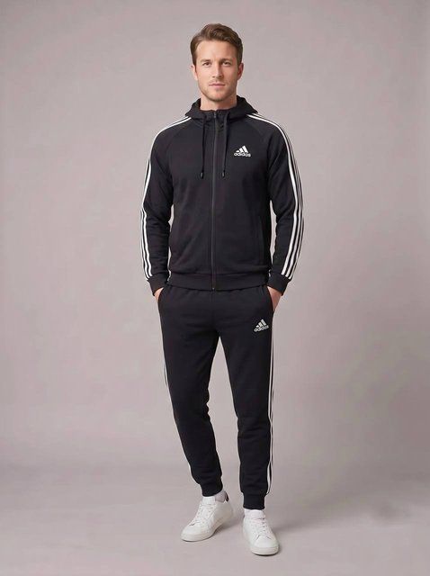 Спортивний костюм чоловічий  з капюшоном adidas чорний 44 500-m6 фото