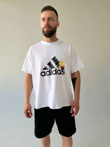 Футболка оверсайз (унісекс) adidas біла 163 фото