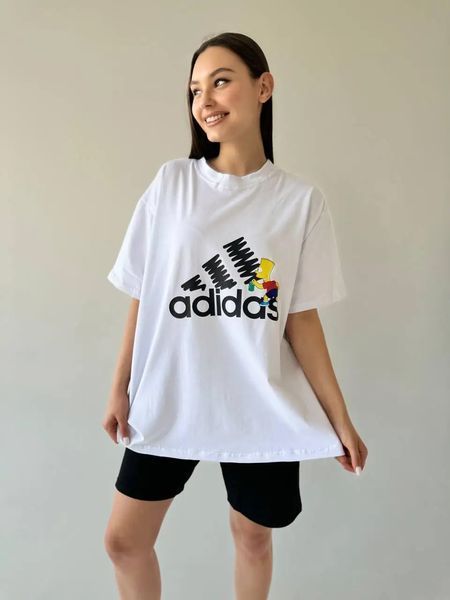 Футболка оверсайз (унісекс) adidas біла 163 фото